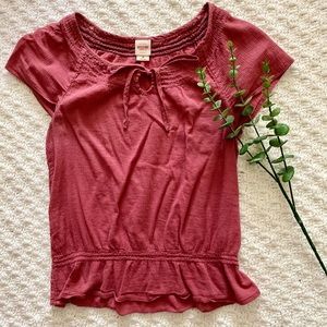 3 for $25! Mossimo coral peasant blouse